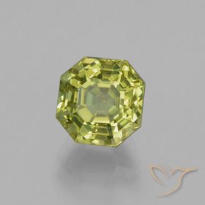 Apatite Vert terreux léger naturelle Octogone / coupe Émeraude, 3.55 ct, VS