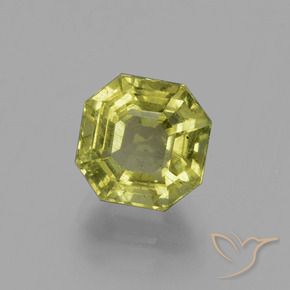 Apatite Vert chaud et terreux naturelle Octogone / coupe Émeraude, 3.64 ct, VS-SI