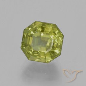 Apatite Vert chaud et terreux naturelle Octogone / coupe Émeraude, 4.46 ct, VS-SI