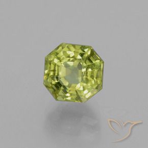 Apatite Vert jaunâtre naturelle Octogone / coupe Émeraude, 3.06 ct, VS