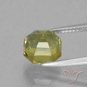 Apatite Vert clair naturelle Octogone / coupe Émeraude, 4.14 ct, VS-SI