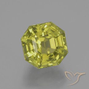 Apatite Vert chaud et terreux naturelle Octogone / coupe Émeraude, 6.28 ct, VS