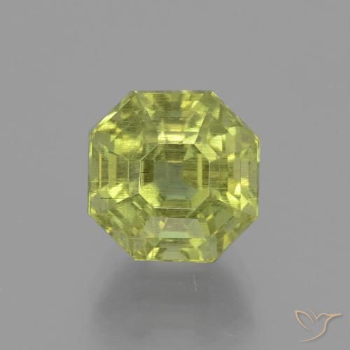 5.76ct Naturel Vert jaunâtre Apatite, Taille émeraude, VS