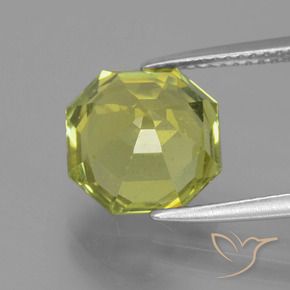 Apatite Vert forêt chaud naturelle Octogone / coupe Émeraude, 5.46 ct, VS