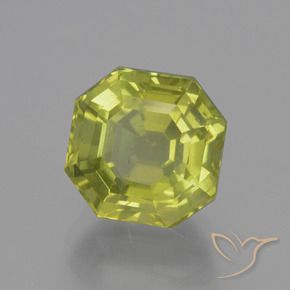 Apatite Vert forêt chaud naturelle Octogone / coupe Émeraude, 6.16 ct, VS-SI