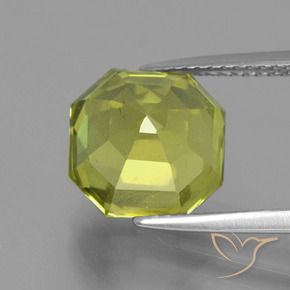 Apatite Vert forêt chaud naturelle Octogone / coupe Émeraude, 6.16 ct, VS-SI