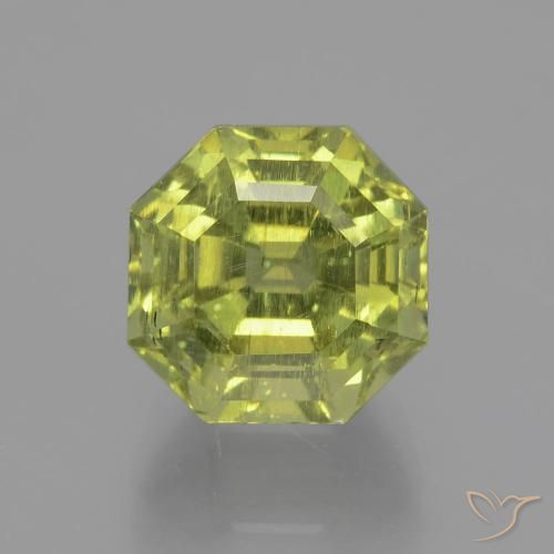 7.63ct Naturel Vert jaunâtre Apatite, Taille émeraude, VS-SI