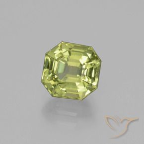 Apatite Vert jaunâtre naturelle Octogone / coupe Émeraude, 2.37 ct, VS