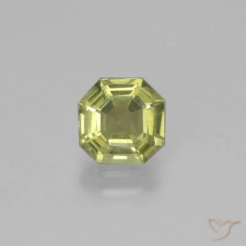 1.26ct Naturel Vert chaud et terreux Apatite, Taille émeraude, VS