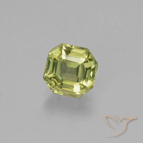 Apatite Vert jaunâtre naturelle Octogone / coupe Émeraude, 1.64 ct, VS