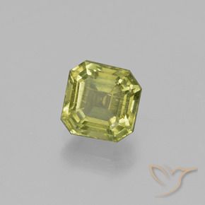 Apatite Vert jaunâtre naturelle Octogone / coupe Émeraude, 1.95 ct, VS