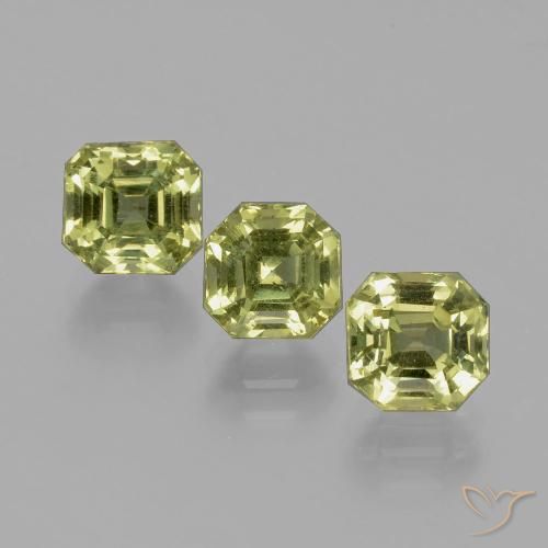 4.15ctw Naturel Vert chaud et terreux Apatite, Taille émeraude, VS