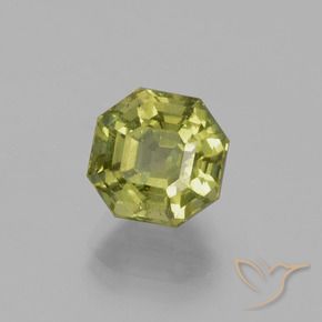 Apatite Vert chaud et terreux naturelle Octogone / coupe Émeraude, 3.76 ct, VS