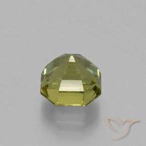 Apatite Vert chaud et terreux naturelle Octogone / coupe Émeraude, 3.76 ct, VS