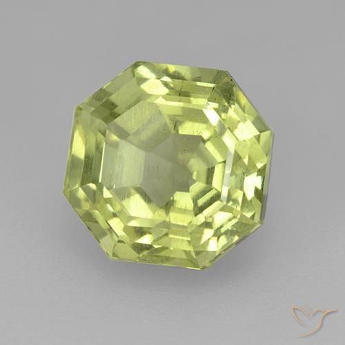 Apatite Jaune moyen naturelle Octogone / coupe Émeraude, 3.24 ct, VS