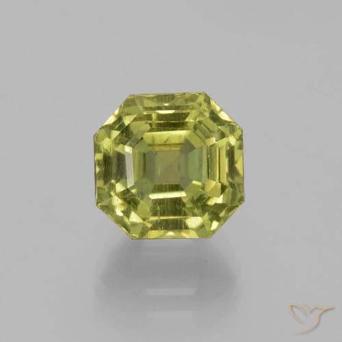 4.68ct Naturel Vert chaud et terreux Apatite, Taille émeraude, VS