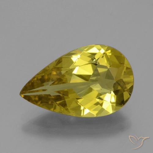 4.73ct Naturel Jaune moyen Apatite, En forme de poire, VS