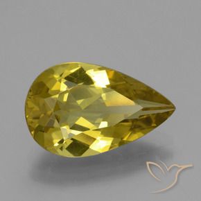 Apatite Jaune moyen naturelle En forme de poire, 4.73 ct, VS