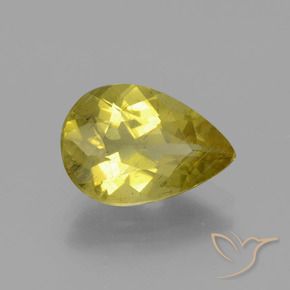 Apatite Jaune foncé naturelle En forme de poire, 2.91 ct, VS