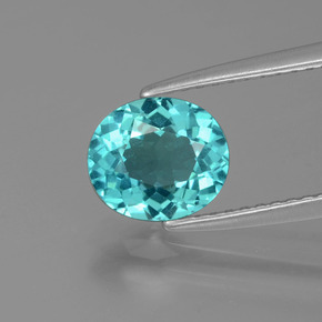 Apatite Bleu naturelle Coupe ovale, 1.34 ct, VS-SI