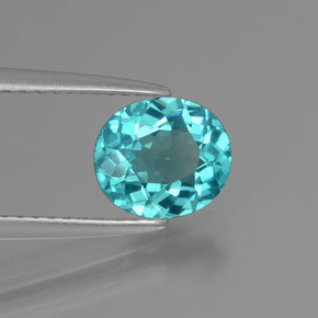Apatite Bleu naturelle Coupe ovale, 1.34 ct, VS-SI