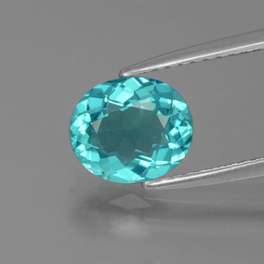 Apatite Bleu vert naturelle Coupe ovale, 1.52 ct, VS