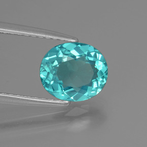 Apatite Bleu vert naturelle Coupe ovale, 1.52 ct, VS
