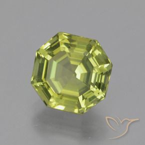 Apatite Vert terreux léger naturelle Octogone / coupe Émeraude, 3.09 ct, VVS-VS