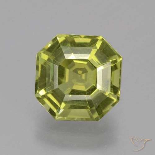3.41ct Naturel Vert jaunâtre Apatite, Taille émeraude, VS