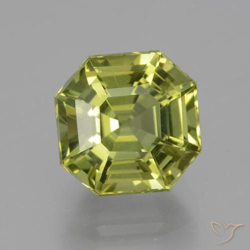 4.35ct Naturel Vert jaunâtre Apatite, Taille émeraude, VS