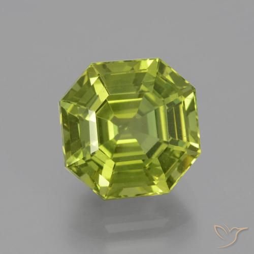 5.95ct Naturel Olive verte Apatite, Taille émeraude, VS
