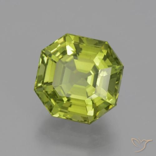 Apatite Olive verte naturelle Octogone / coupe Émeraude, 5.95 ct, VS