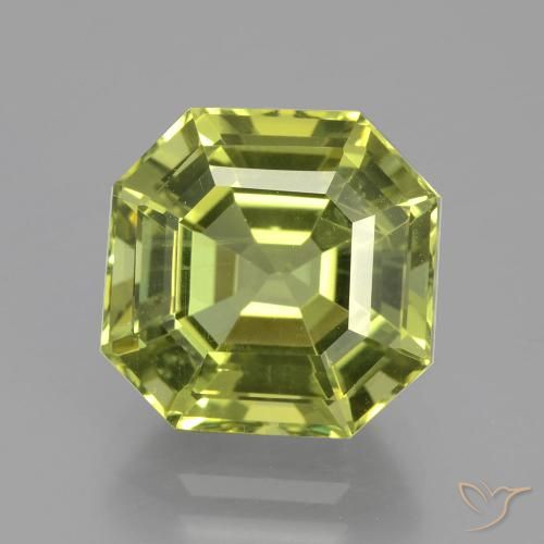 6.54ct Naturel Vert jaunâtre Apatite, Taille émeraude, VS