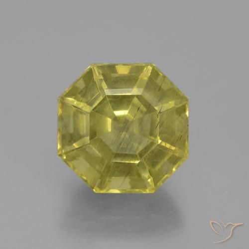 4.69ct Naturel Jaune moyen Apatite, Taille émeraude, VS