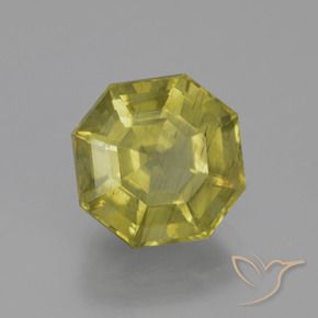 Apatite Jaune moyen naturelle Octogone / coupe Émeraude, 4.69 ct, VS
