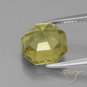 Apatite Jaune moyen naturelle Octogone / coupe Émeraude, 4.69 ct, VS