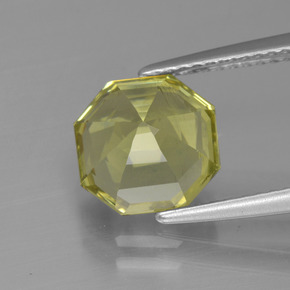 Apatite jaune naturelle taille émeraude, 3,22 ct, VS