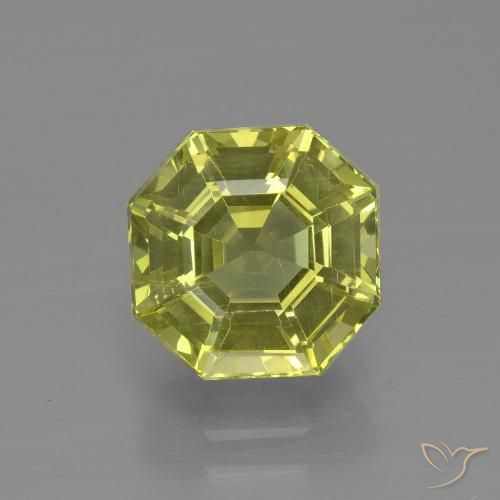 3.74ct Naturel Jaune verdâtre Apatite, Taille émeraude, VS