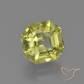 Apatite Jaune moyen naturelle Octogone / coupe Émeraude, 3.18 ct, VS