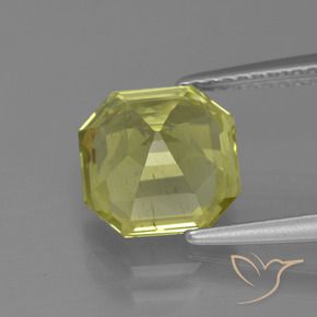 Apatite Jaune moyen naturelle Octogone / coupe Émeraude, 3.18 ct, VS