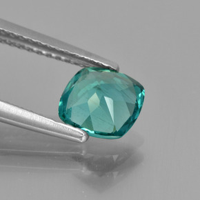 Apatite vert naturelle coupe coussin, 1,28 ct, VS