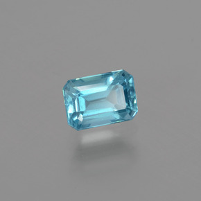 Apatite bleue naturelle taille émeraude, 1,10 ct, VS