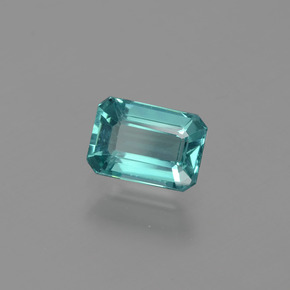 Apatite Vert bleu naturelle Taille émeraude, 1.30 ct, VS
