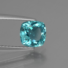 Apatite vert bleu naturelle coupe coussin, 1,28 ct, VS