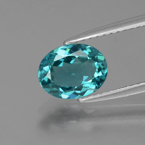 Apatite bleue naturelle coupe ovale, 1,40 ct, VS