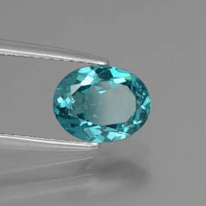 Apatite bleue naturelle coupe ovale, 1,40 ct, VS