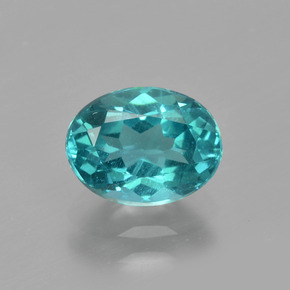 Apatite bleue naturelle coupe ovale, 1,38 ct, VS