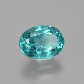 Apatite bleue naturelle coupe ovale, 1,38 ct, VS