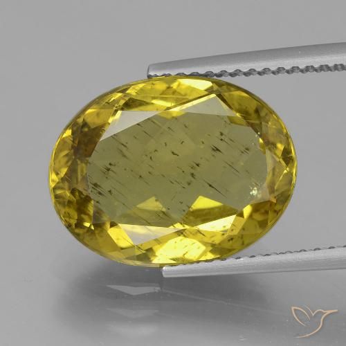7.28ct Naturel Jaune moyen Apatite, ovale, VS-SI