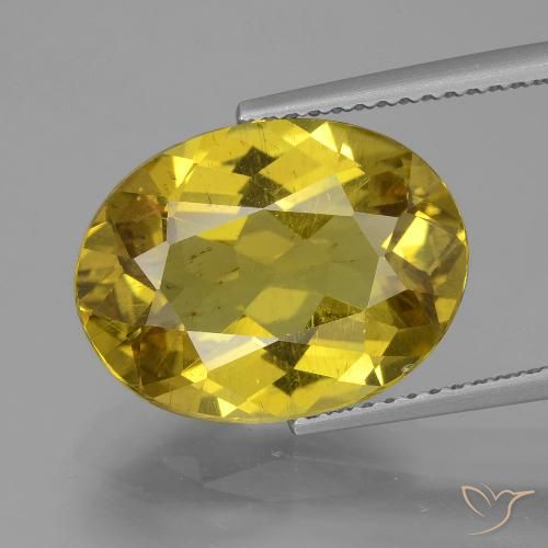 7.27ct Naturel Jaune automnal Apatite, ovale, VS
